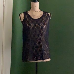 Black Lace See Through Tank Top